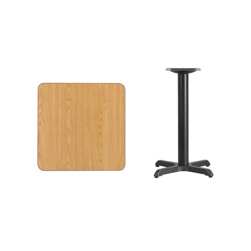 Piano tavolo laminato quadrato 24" con base altezza tavolo 22" x 22" - 24"L x 24"P x 31,125"H
