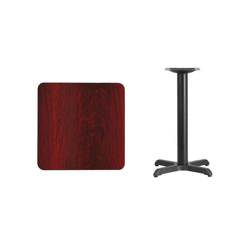 Piano tavolo laminato quadrato 24" con base altezza tavolo 22" x 22" - 24"L x 24"P x 31,125"H