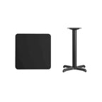 Piano tavolo laminato quadrato 24" con base altezza tavolo 22" x 22" - 24"L x 24"P x 31,125"H