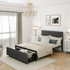 Letto contenitore con struttura in metallo e ampio cassetto