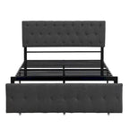Letto contenitore con struttura in metallo e ampio cassetto