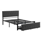Letto contenitore con struttura in metallo e ampio cassetto