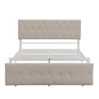 Letto contenitore con struttura in metallo e ampio cassetto