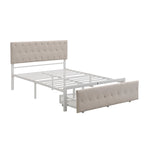 Letto contenitore con struttura in metallo e ampio cassetto