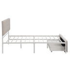 Letto contenitore con struttura in metallo e ampio cassetto