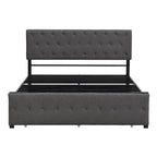 Letto contenitore con struttura in metallo e ampio cassetto