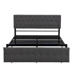 Letto contenitore con struttura in metallo e ampio cassetto