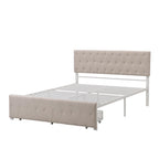Letto contenitore con struttura in metallo e ampio cassetto