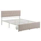 Letto contenitore con struttura in metallo e ampio cassetto