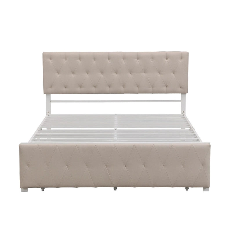 Letto contenitore con struttura in metallo e ampio cassetto