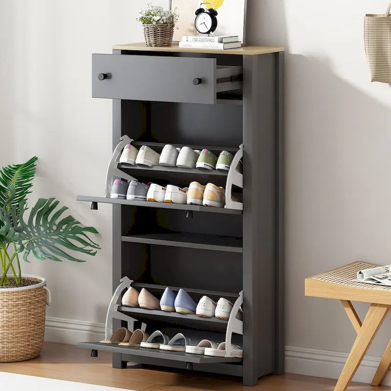 Letto imbottito a piattaforma contenitore con cassetti
