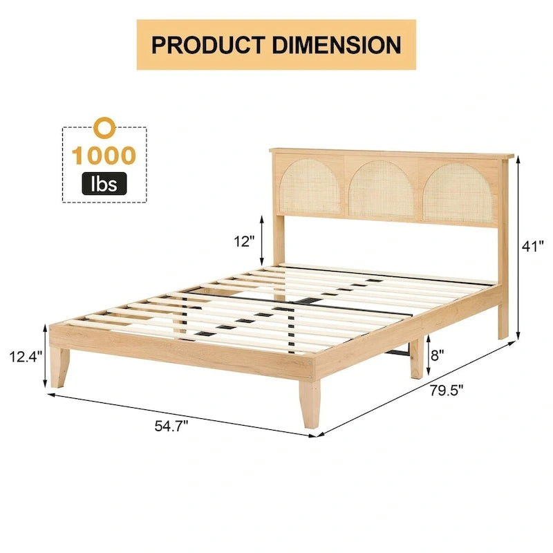 Giroletto con testiera in rattan naturale