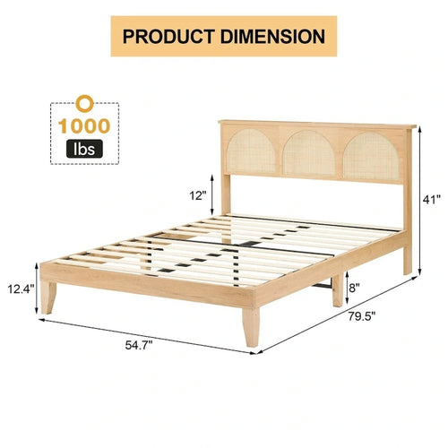 Giroletto con testiera in rattan naturale