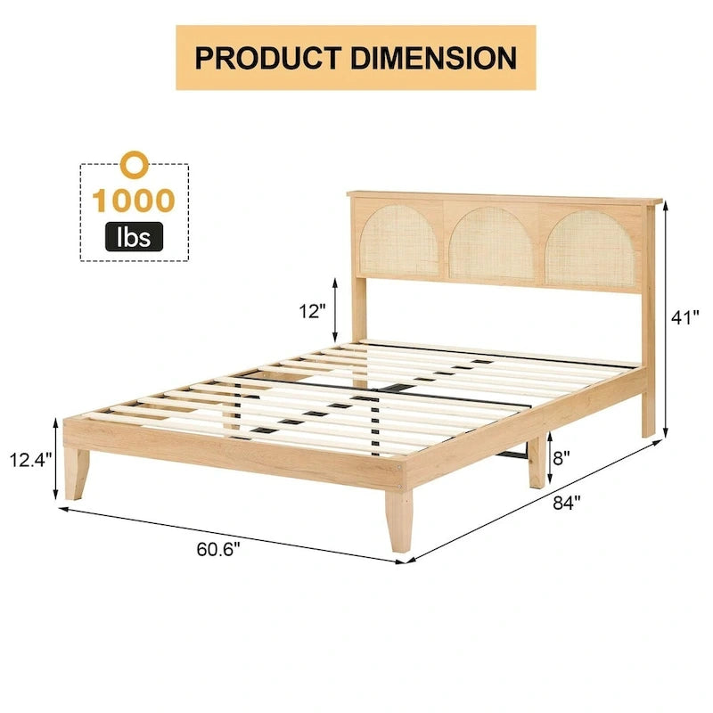 Giroletto con testiera in rattan naturale