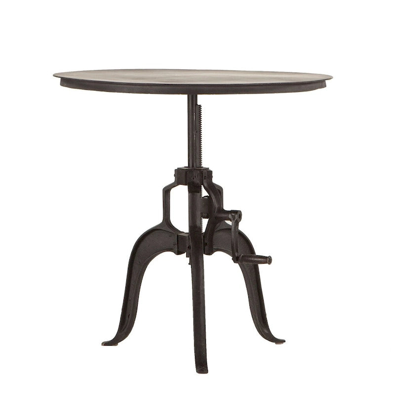 Reclaimed Metal Large Adjustable Crank Side Table by World Interiors