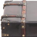 Cassettiera d'appoggio a 2 cassetti con coperchio a cerniera a fibbia — Marrone scuro o blu