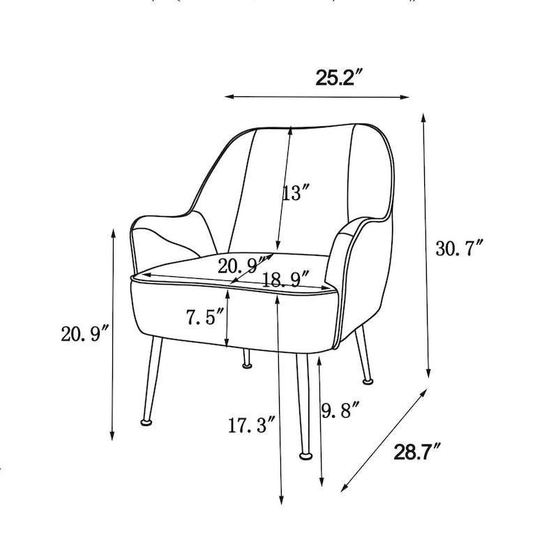 Poltrona moderna Mid-Century per soggiorno e camera da letto
