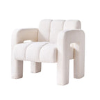 Poltrona d'accento rivestita in boucle larga 79 cm per soggiorno