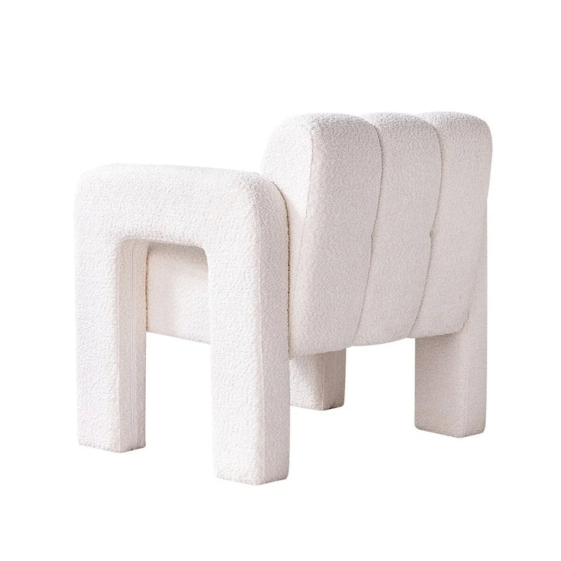 Poltrona d'accento rivestita in boucle larga 79 cm per soggiorno
