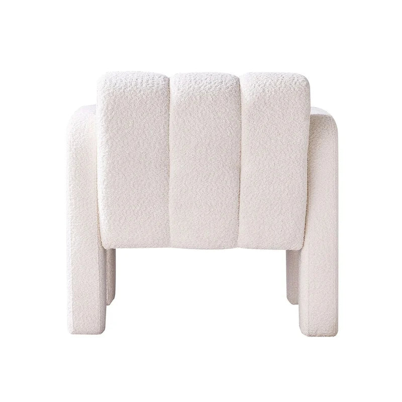 Poltrona d'accento rivestita in boucle larga 79 cm per soggiorno