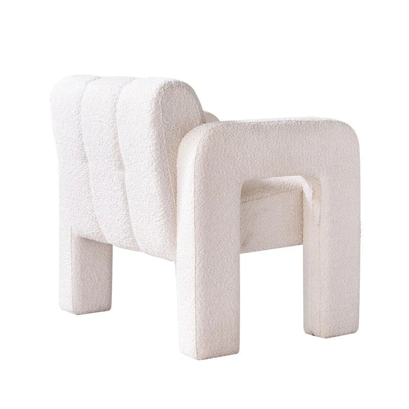 Poltrona d'accento rivestita in boucle larga 79 cm per soggiorno