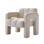 Poltrona d'accento rivestita in boucle larga 79 cm per soggiorno