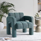 Poltrona d'accento rivestita in boucle larga 79 cm per soggiorno