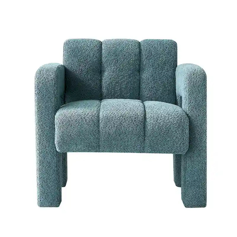 Poltrona d'accento rivestita in boucle larga 79 cm per soggiorno