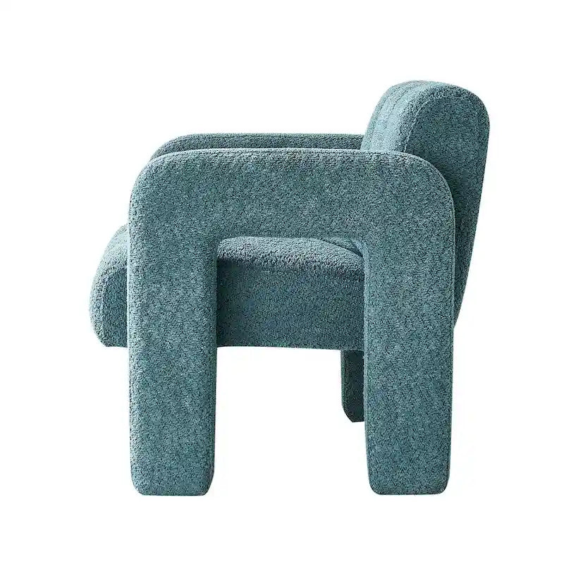 Poltrona d'accento rivestita in boucle larga 79 cm per soggiorno