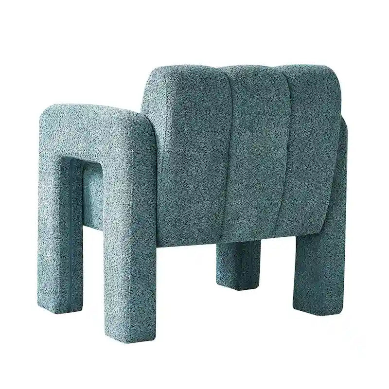 Poltrona d'accento rivestita in boucle larga 79 cm per soggiorno