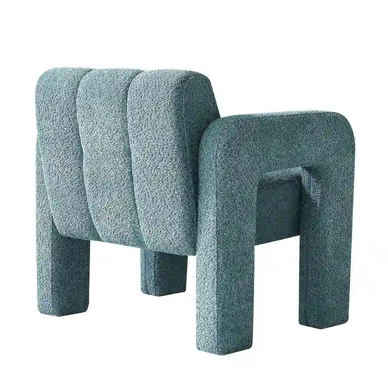 Poltrona d'accento rivestita in boucle larga 79 cm per soggiorno