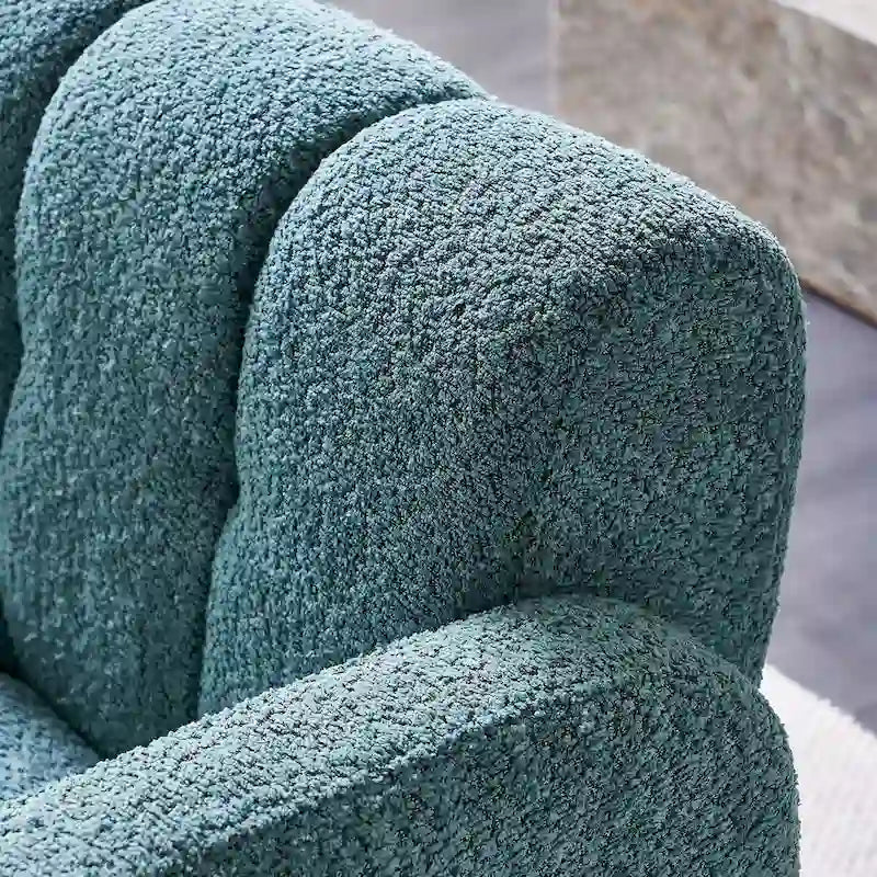 Poltrona d'accento rivestita in boucle larga 79 cm per soggiorno