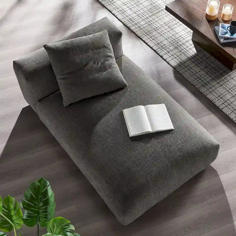 Chaise longue modulare imbottita senza braccioli