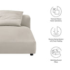 Chaise longue modulare imbottita senza braccioli