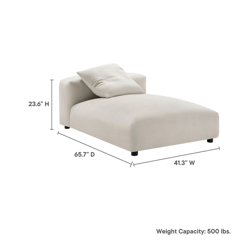 Chaise longue modulare imbottita senza braccioli