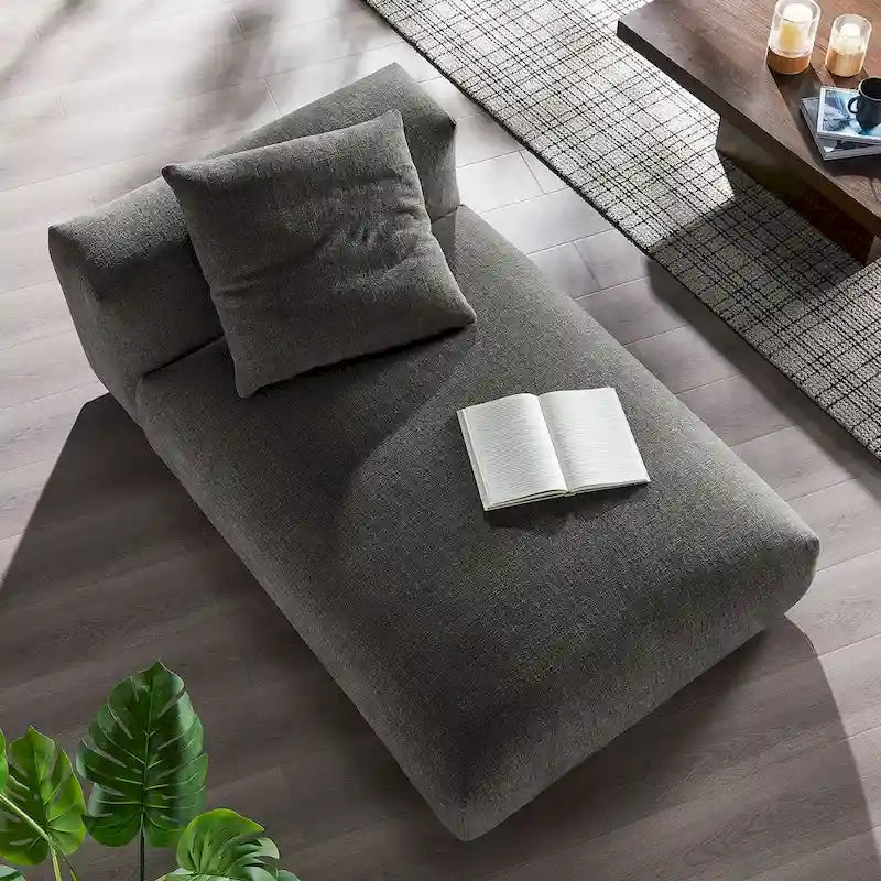 Chaise longue modulare imbottita senza braccioli