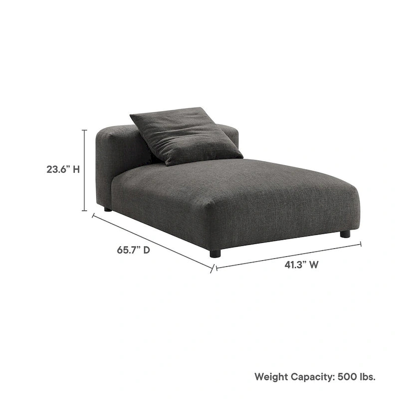 Chaise longue modulare imbottita senza braccioli