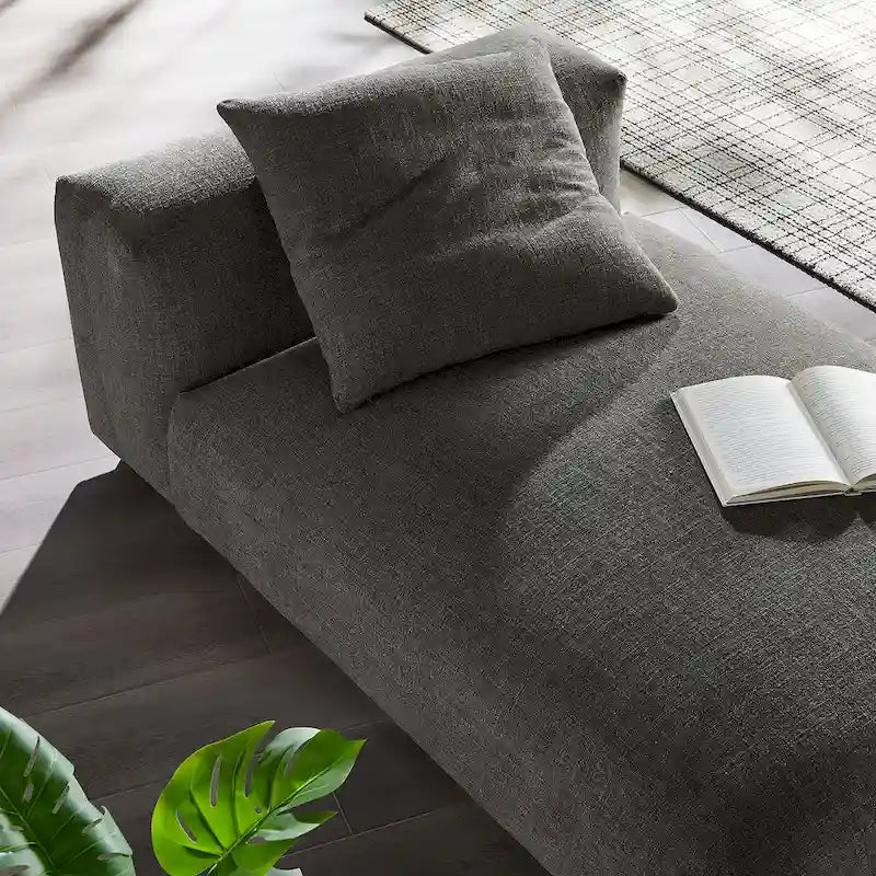 Chaise longue modulare imbottita senza braccioli