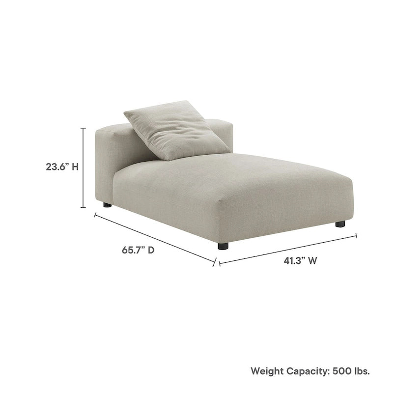 Chaise longue modulare imbottita senza braccioli