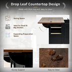 Isola da Cucina da 54,5" con Presa di Corrente, Piano a Ribalta e Contenitore