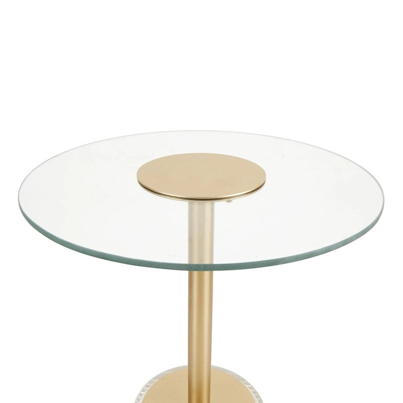 Tavolino laterale in acrilico con supporto rialzato color oro — Trasparente